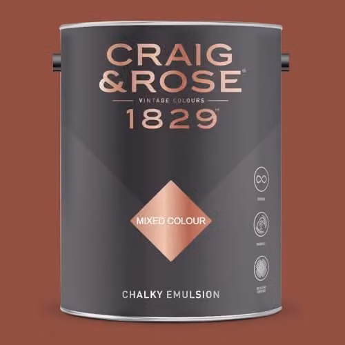 Craig & Rose 1829 Paint Stop Arabian Red Chalky Matt Emulsion, 5 l