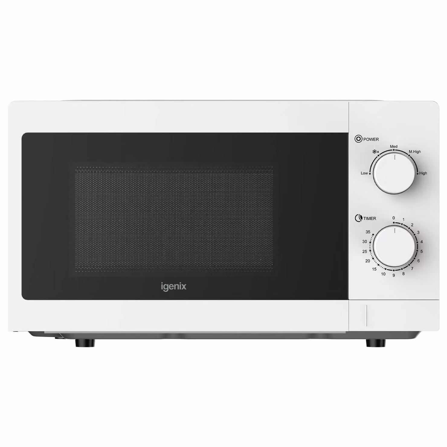 Igenix 20L Solo Manual Countertop Microwave, 800W, White – 3