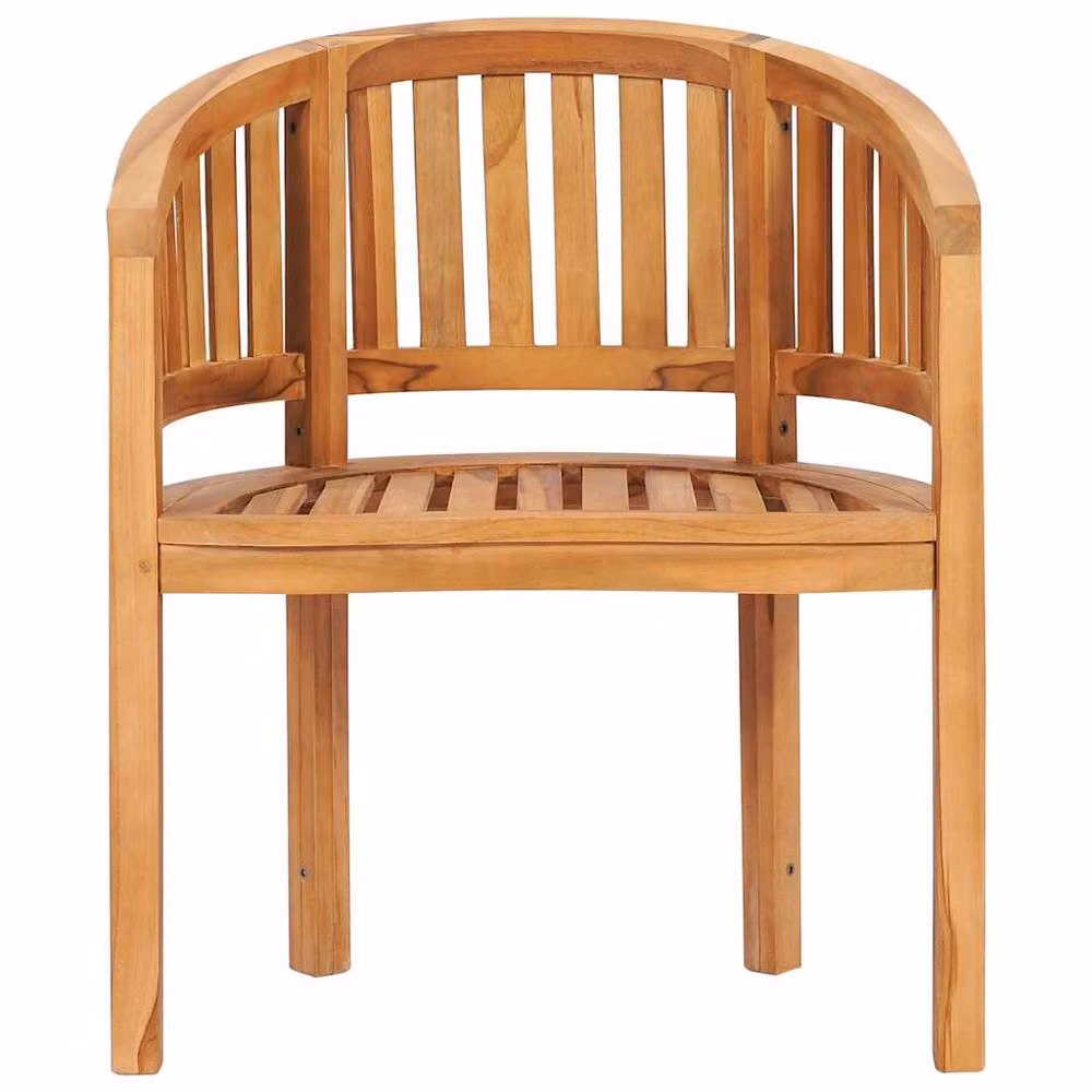 Berkfield Home Banana Chair in Brown Solid Teak Wood – 3