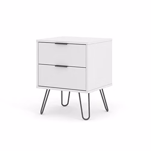 Core Products Augusta 2 Drawer Bedside Cabinet in White and Grey – 2