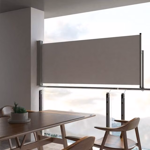 Berkfield Home Patio Retractable Side Awning, Grey, W/D/H: 100 x 300 cm
