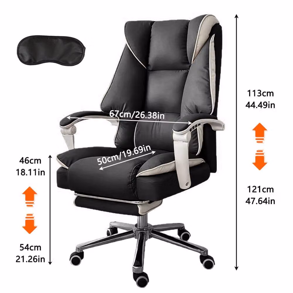 FORGEVIO Black Executive Office Chair with 360 Degree Swivel and Synthetic Leather Finish – 2