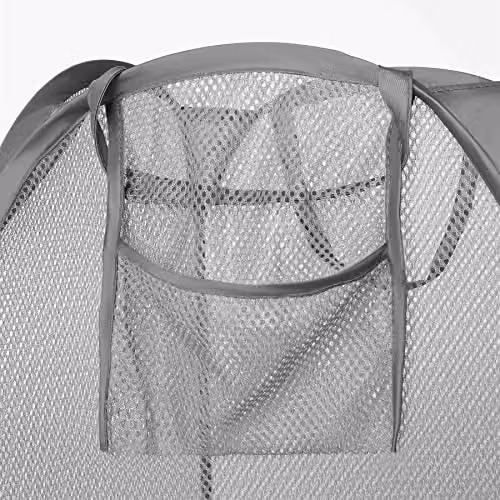 OHS Collapsible Mesh Laundry Basket with Handles, Charcoal Grey – 2