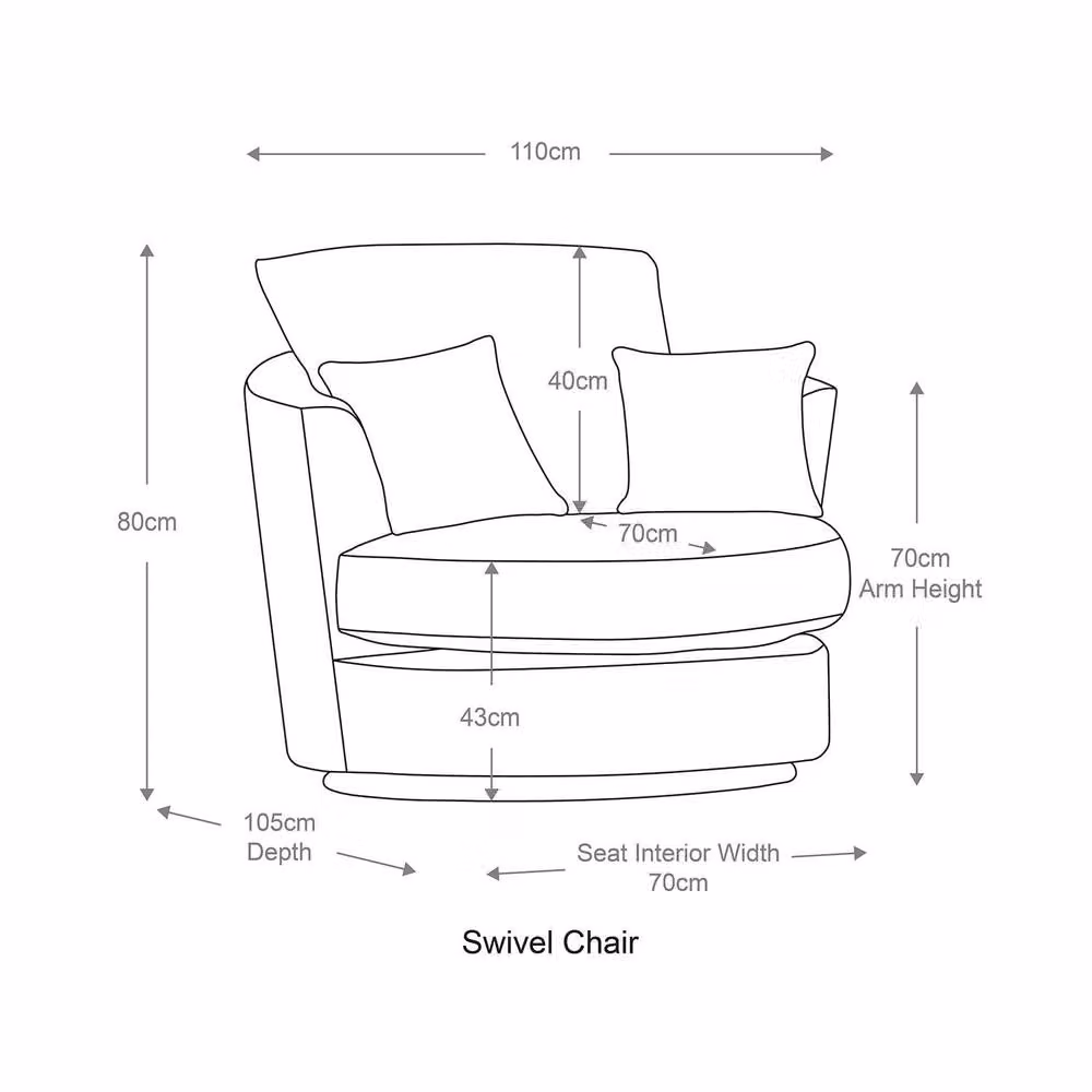 Furnishings For Less UK Monaco Black Chenille Fabric 360 Degree Swivel Single Seater Chair – 2