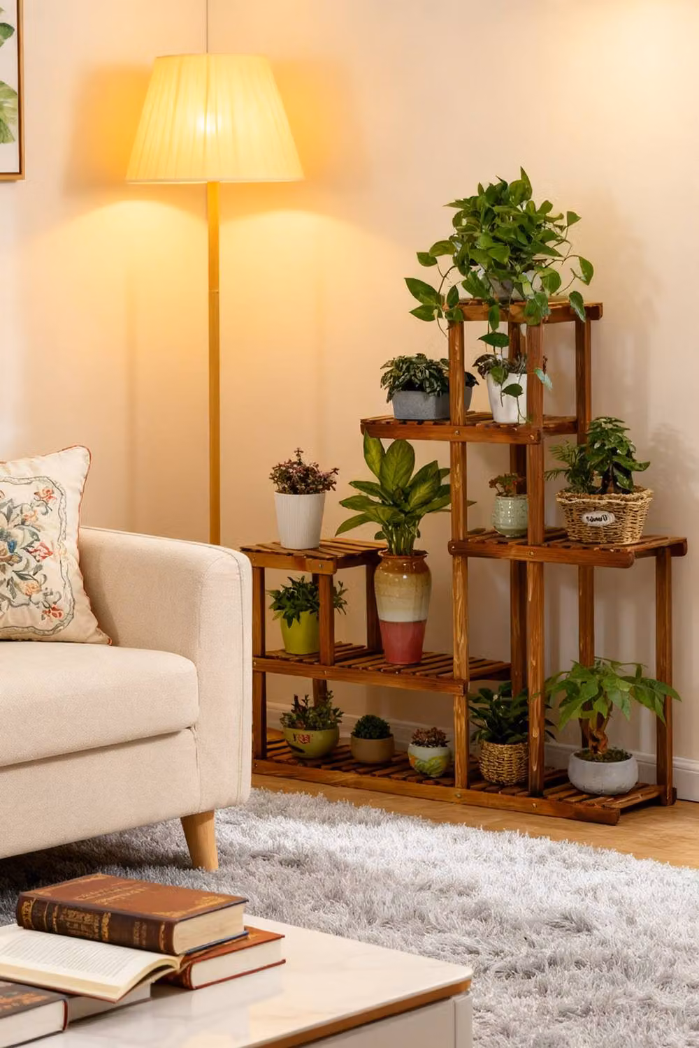 ExtraStar Vintage Brown Wood Multi-Tiered Plant Stand and Flower Pot Holder – 2