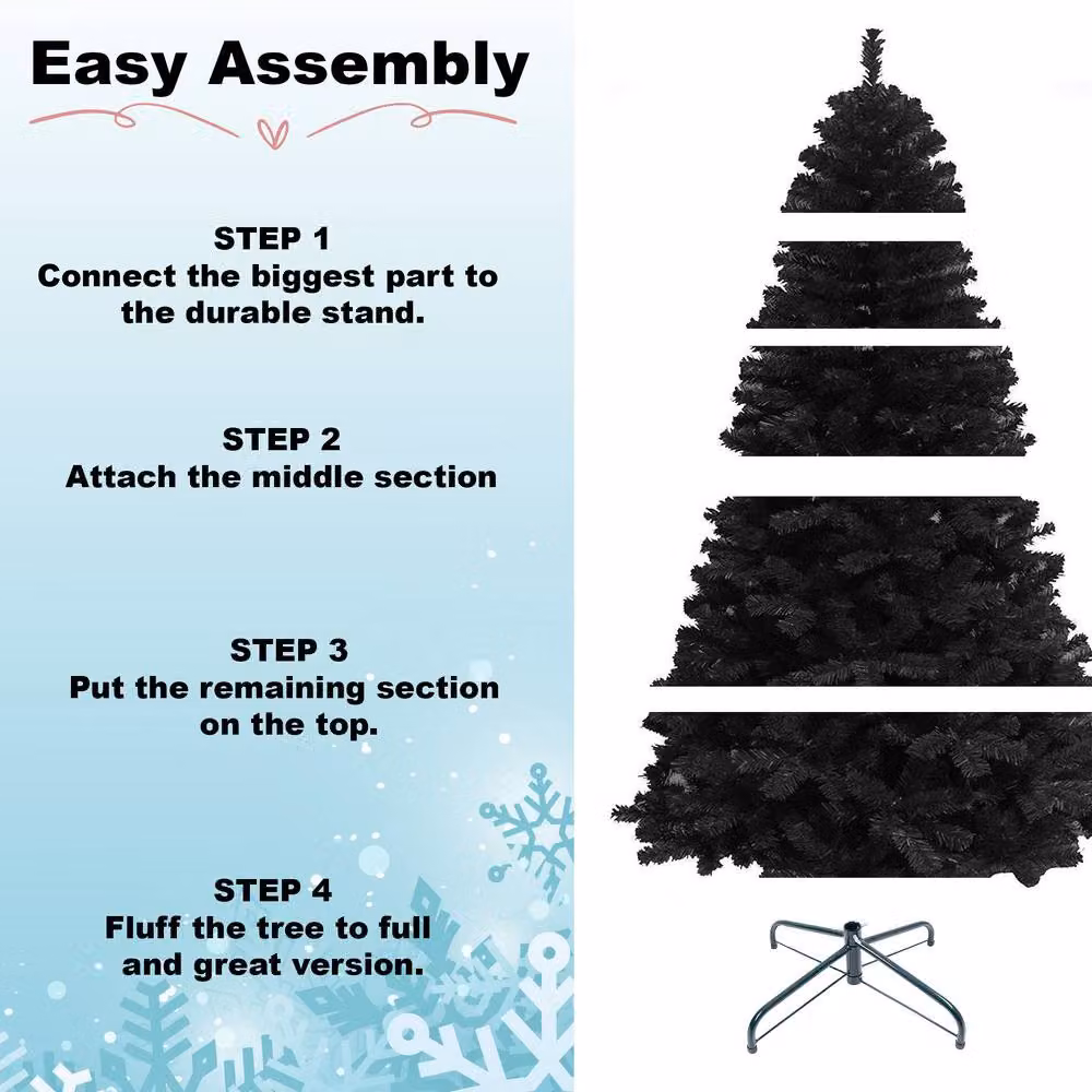 Shatchi 12ft Black Alaskan Pine Christmas Tree – 4