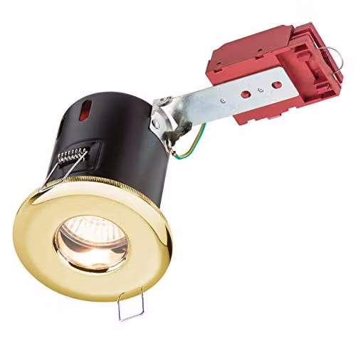 Netlighting Fire Rated IP65 Recessed Shower Downlight in Brass with GU10 Bulb Replacement and Dimmable Function