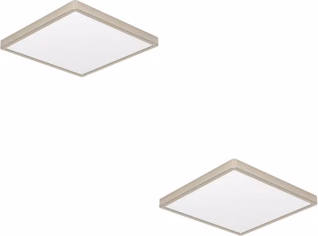 Loops 2 Pack Modern Square LED Ceiling Light in Silver Metal – 1