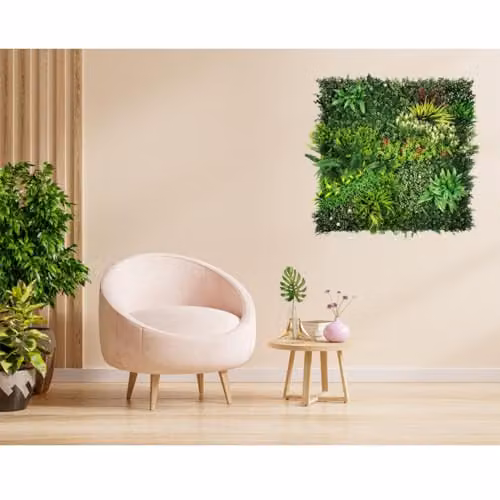 Ark Mat Lush Lonsdale Artificial Plant Wall Panel, Green, W: 100 cm, H: 100 cm – 2