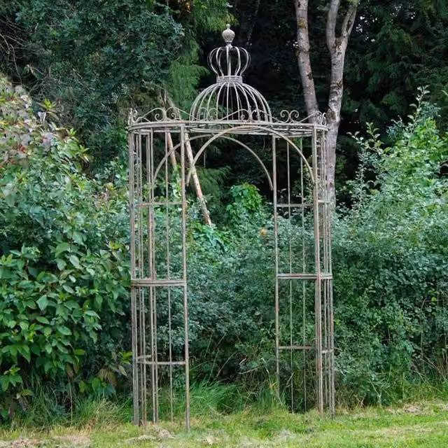 Ascalon Design Ltd Ornate Archway in Antique Blue Rust and Grey, W: 62 cm, L: 153 cm, H: 290 cm