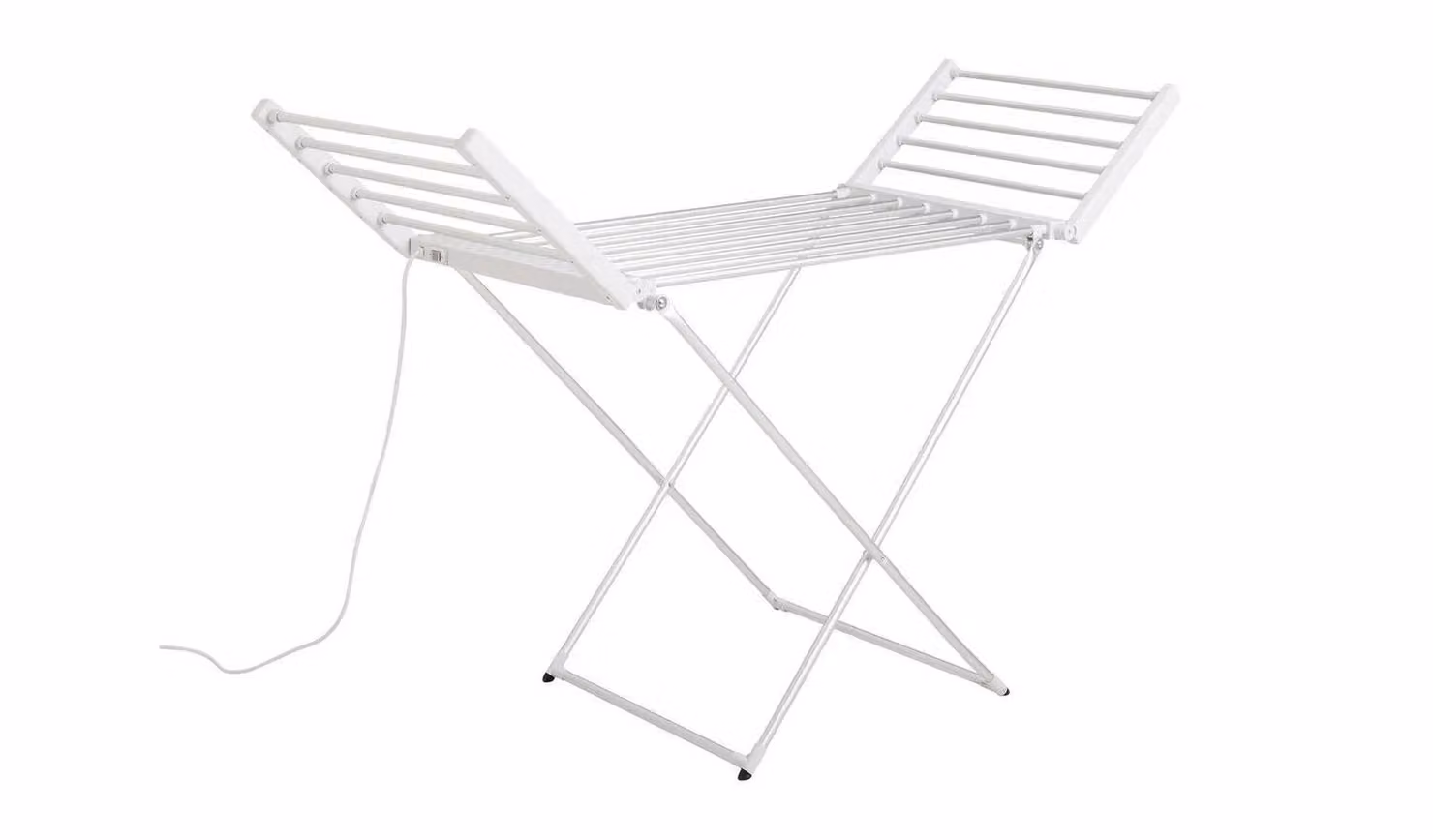Cheap Furniture Warehouse 11m Heated Clothes Airer with Wings Indoor Drying Rack in White
