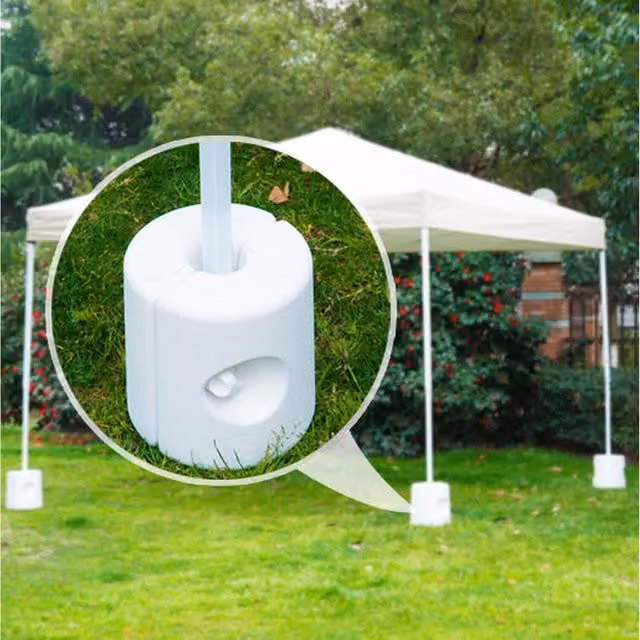 Outsunny 4-Piece Plastic Tent Weight Base Set in White – 3