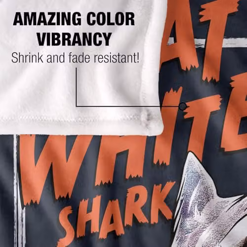 Logovision Shark Week Television Series Multicolour Soft Fleece Throw Blanket, W: 152 cm, D: 127 cm – 3