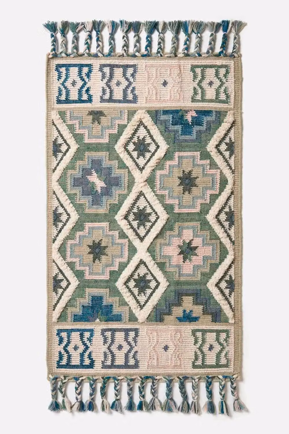 Homescapes Matala Green and Blue Kilim Wool Rug, W/D/H: 160 x 230 cm – 2