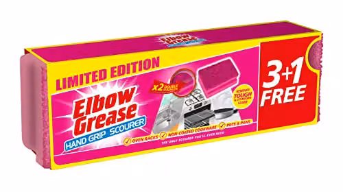Elbow Grease Hand Grip Heavy Duty Scourers, Pink, 4 Pack – 2