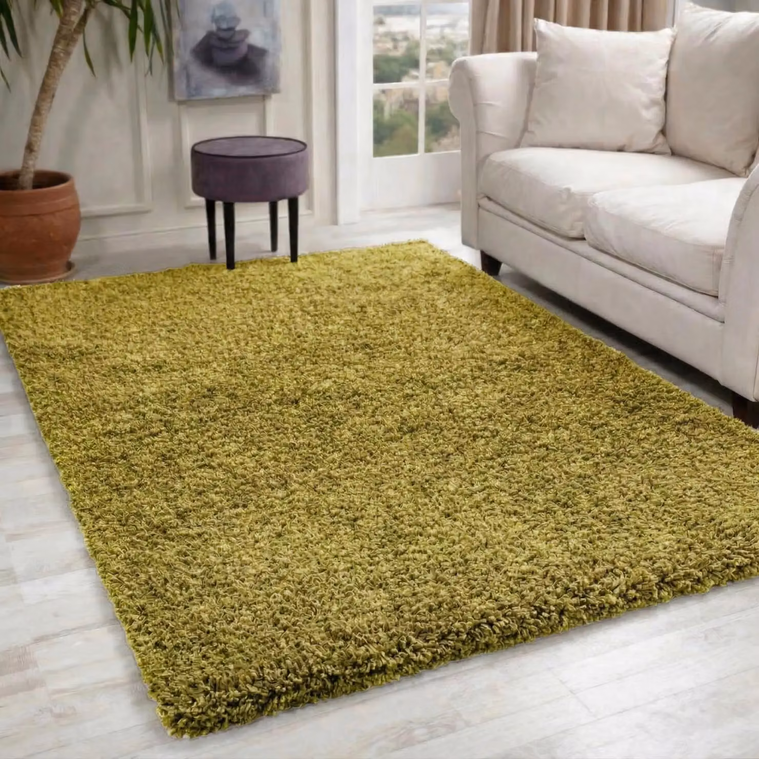 Desire Rugs Modern Elegant Soft Shaggy Green Area Rug, W: 60 cm, L: 220 cm – 2