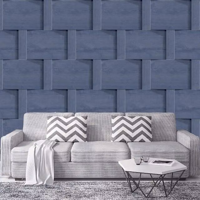 Debona Modern Abstract Geometric Blue Paper Wallpaper Roll