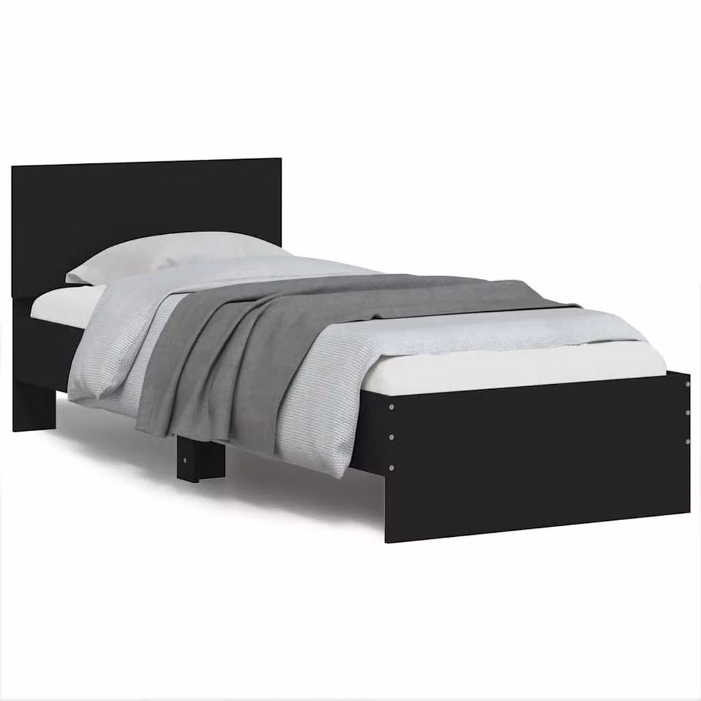 Berkfield Home Durable Bed Frame with Headboard and Lift Up Base, Black, W/D/H: 80 x 190 x 70 cm – 3