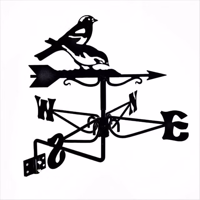 Buttercup Farm Mini Chaffinches Weathervane in Black Steel