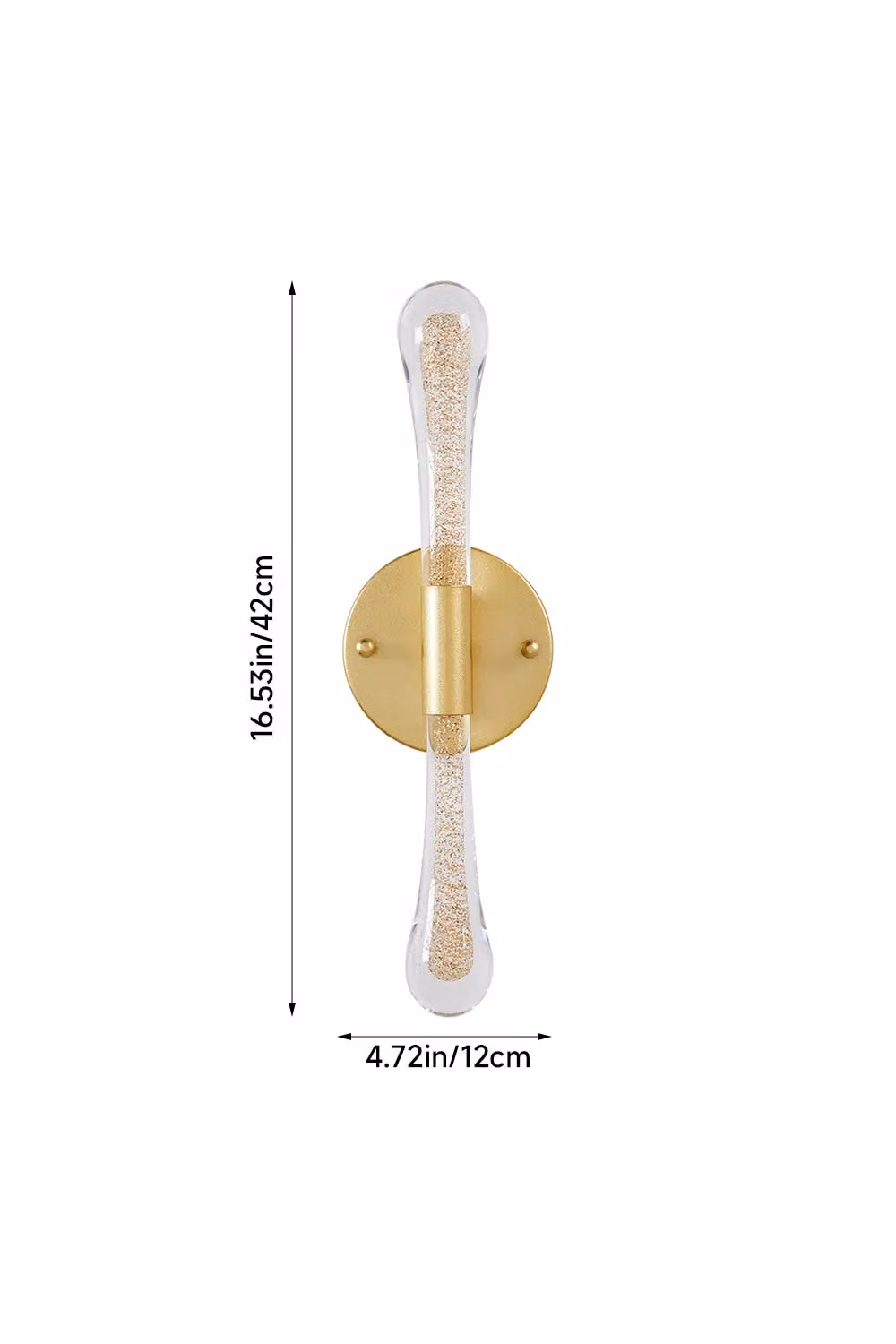 Living and Home LED Crystal Wall Sconce Light in Gold and Brass – 2