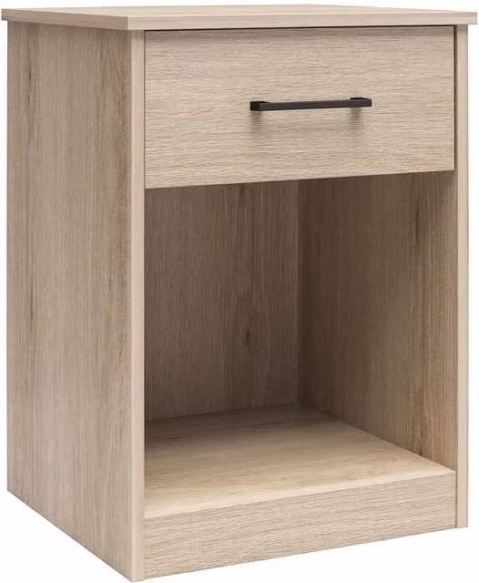 BrEZ Pearce 1-Drawer Nightstand in Light Oak