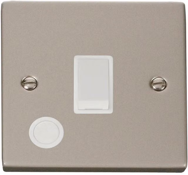 SE HOME White Surface Mount 1 Gang 20A DP Switch with Flex and Nickel Plate