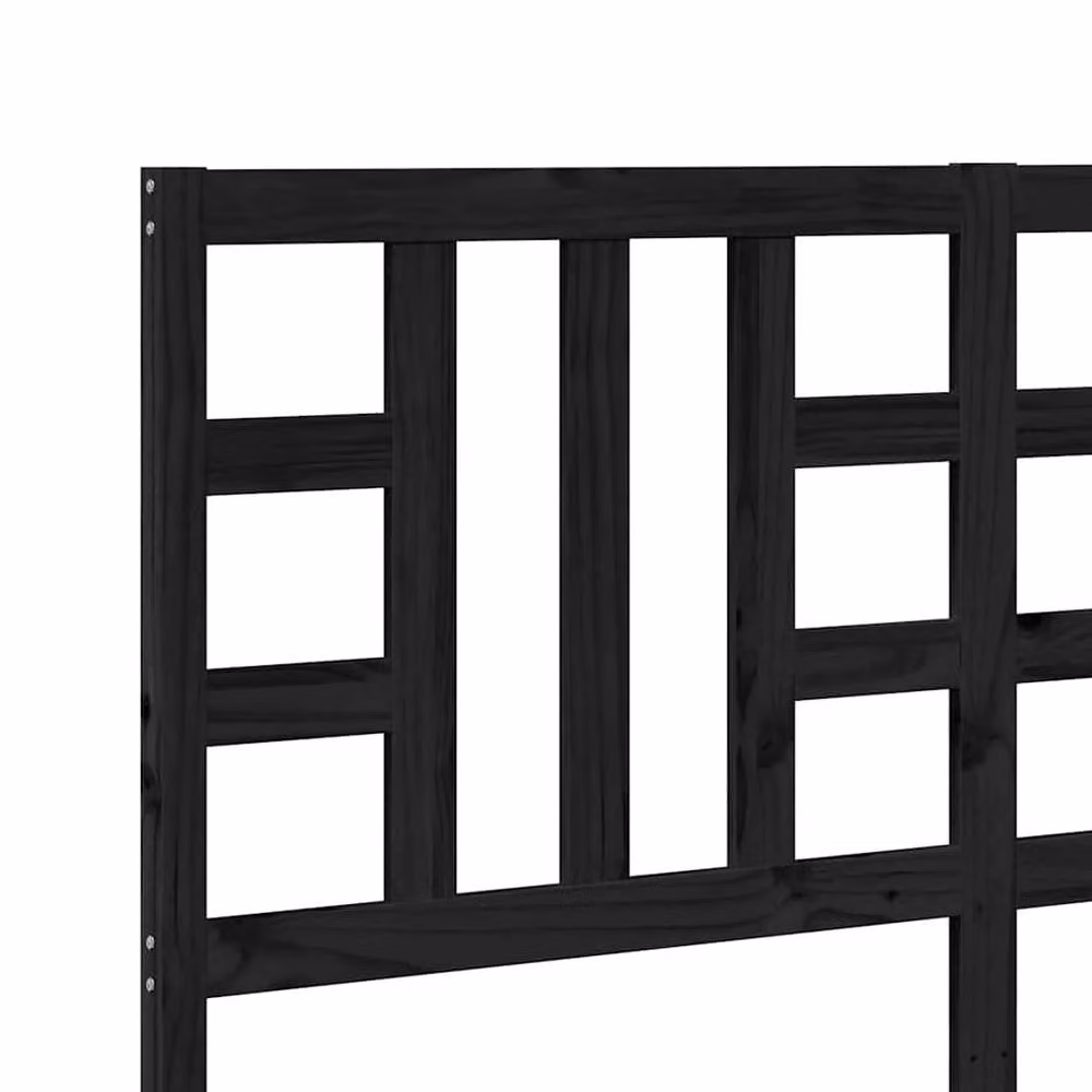 Berkfield Home Beautiful Black Solid Pine Wood Bed Headboard W/D/H: 166 x 4 x 100 cm – 4
