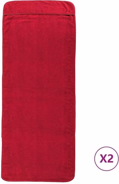 Berkfield Home Burgundy Beach Towels, 2 Pack, W/D/H: 75 x 200 cm, 400 GSM