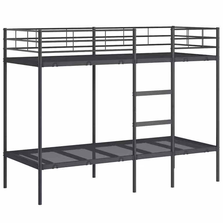 Berkfield Home Metal Bunk Bed in Black, W/D/H: 80 x 200 cm