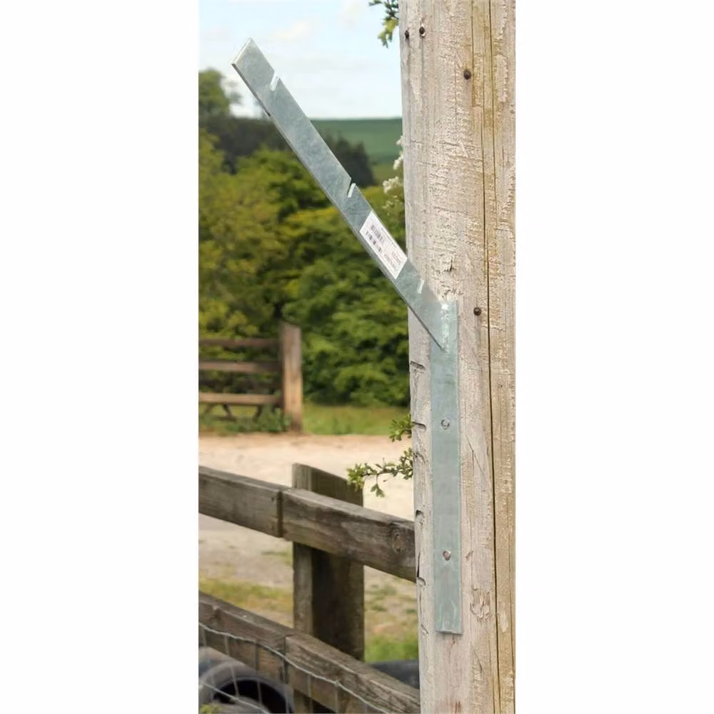VOGREX Silver Galvanised Steel Wall-Mounted Barbed Razor Wire Fence Bracket, 5 Pieces – 2