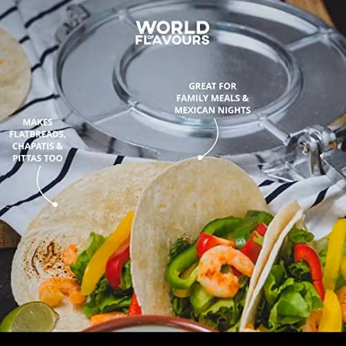 KitchenCraft Mexican Tortilla Press in Silver Metal – 4