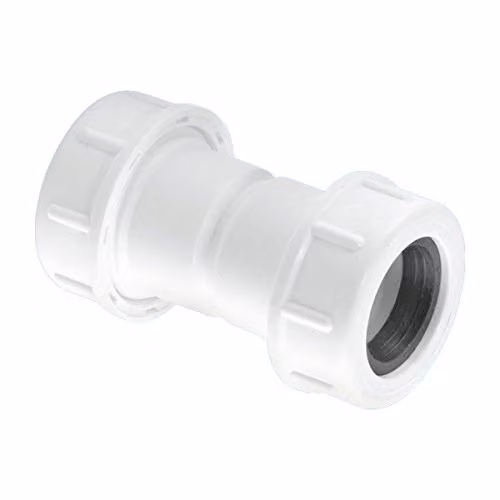 McAlpine R1M-CO White Flexible to Rigid Overflow Pipe Straight Connector