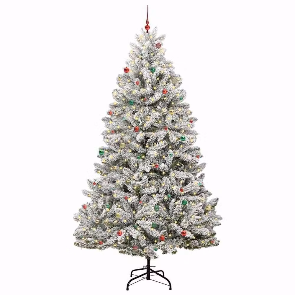 Berkfield Home Artificial Christmas Tree in Green and White, Height: 300 cm – 3