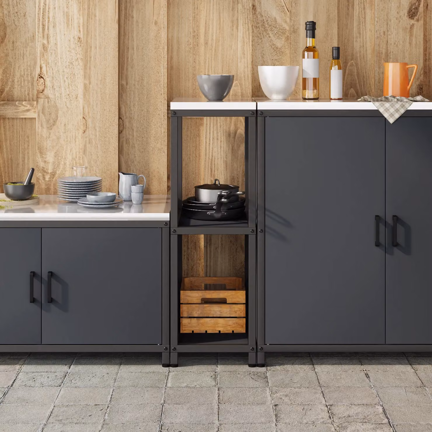 Berkfield Home Kitchen Storage Shelf in Anthracite Matt Steel – 3