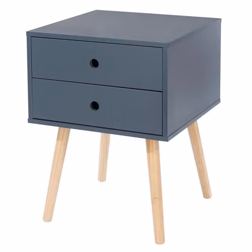 Core Products Scandia 2 Drawer Bedside Cabinet in Blue and Grey – 3