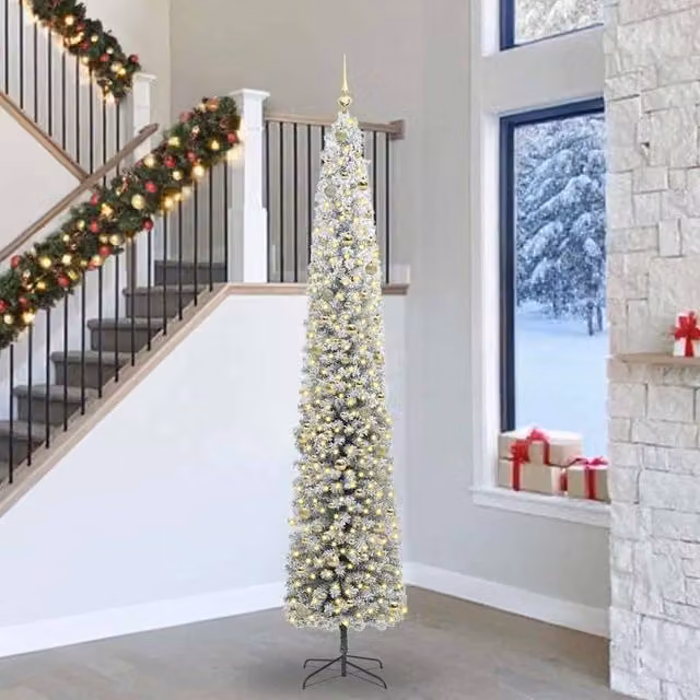 Berkfield Home Artificial Green Christmas Tree with 300 LEDs and Stand, Height: 270 cm