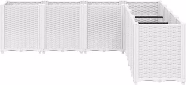 Berkfield Home Beautiful Garden Planter Tub in White, W: 160 cm, D: 160 cm, H: 53 cm – 1