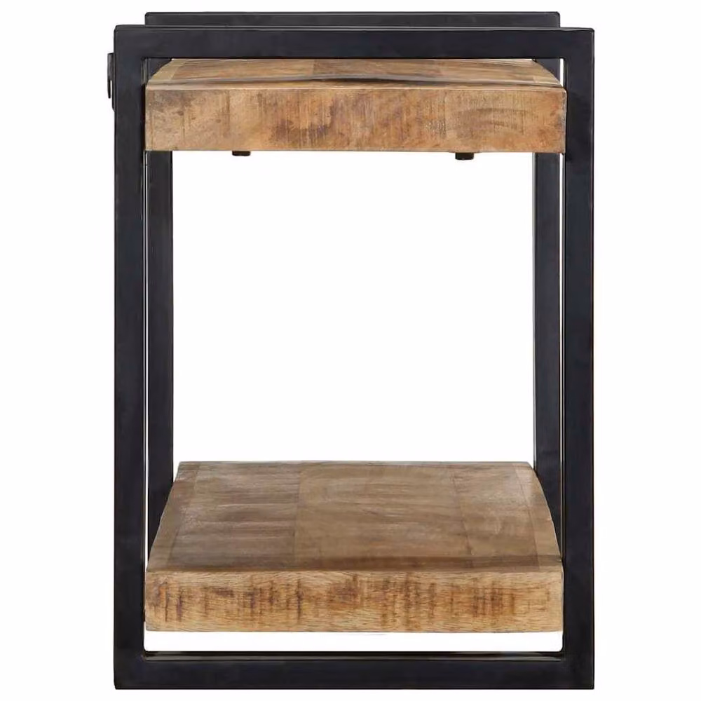 Berkfield Home Wall Mounted Mango Wood Shelf in Brown, W/D/H: 90 x 33 x 45 cm – 3
