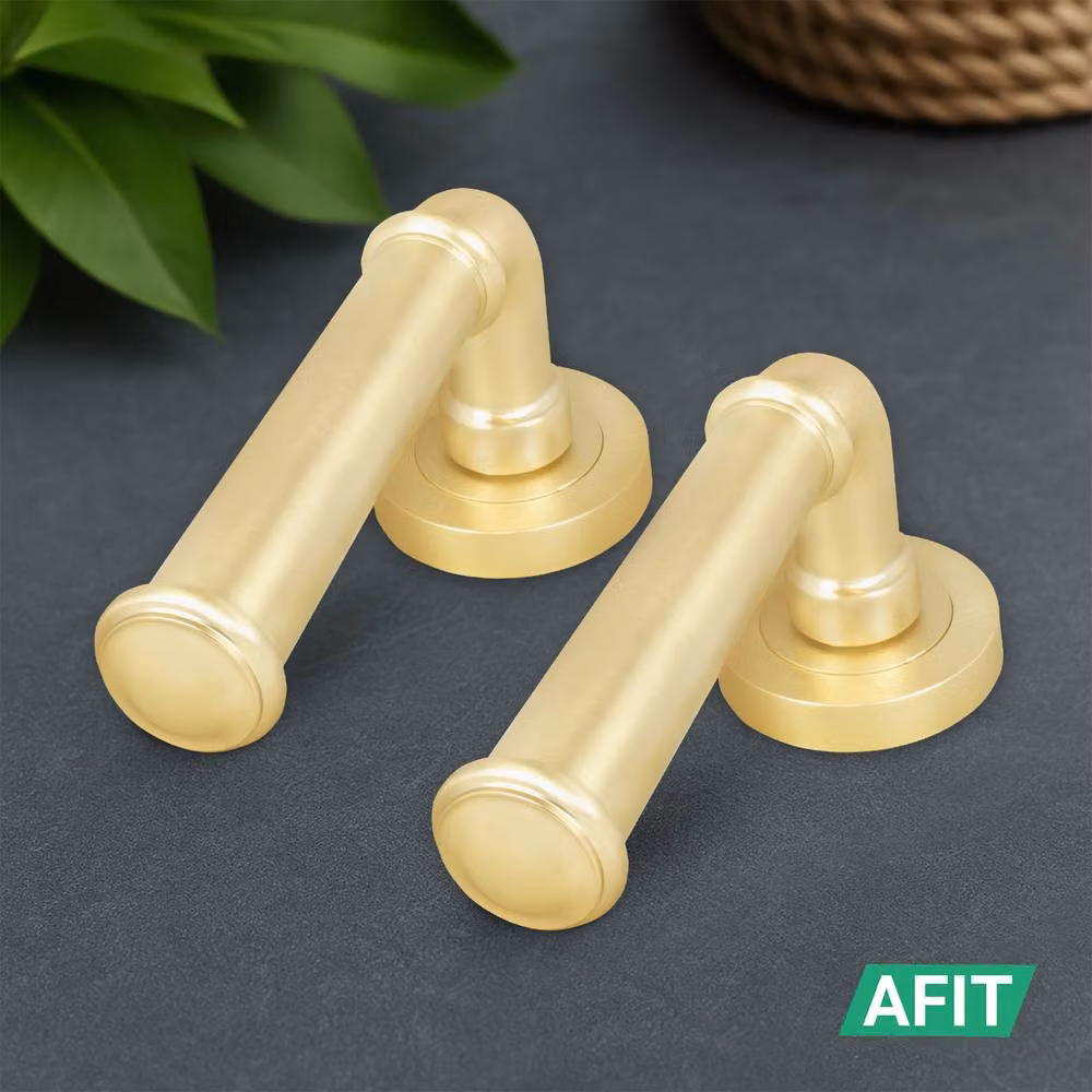 AFIT Satin Brass Internal Door Handle and Latch Set in Gold – 6