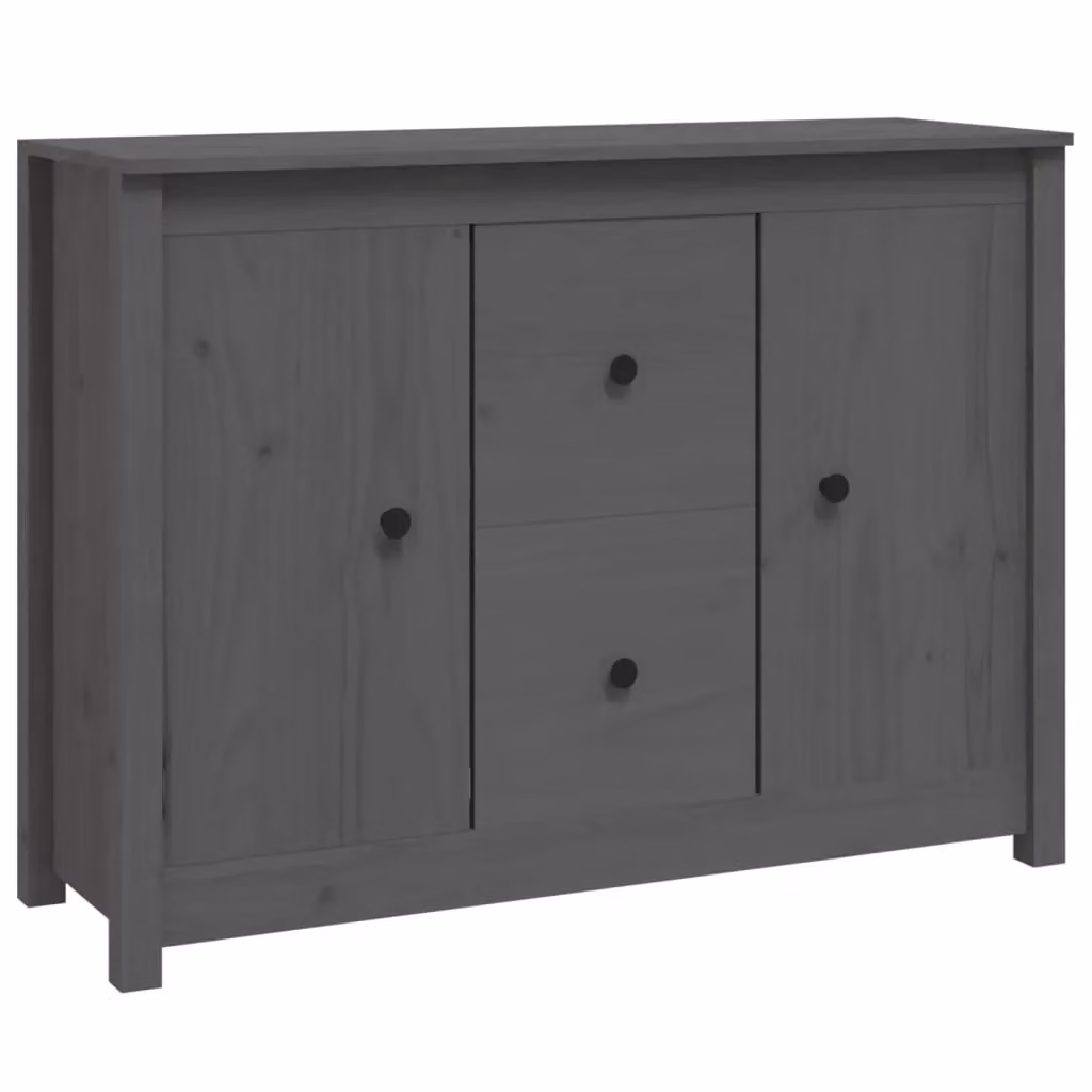 Berkfield Home Grey Solid Wood Pine Sideboard, W/D/H: 100 x 35 x 74 cm – 2