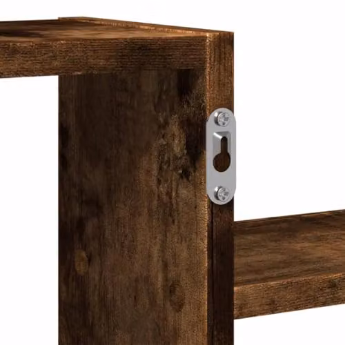 vidaXL Wall Shelf in Smoked Oak, W: 104 cm, D: 49 cm, H: 15 cm – 4