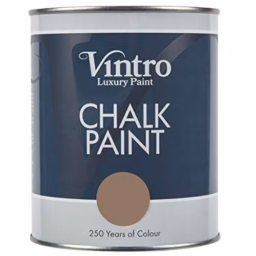 Vintro Chalk Paint in Fresco Brown, 1 Litre, Ultra Matt Water-Based Finish