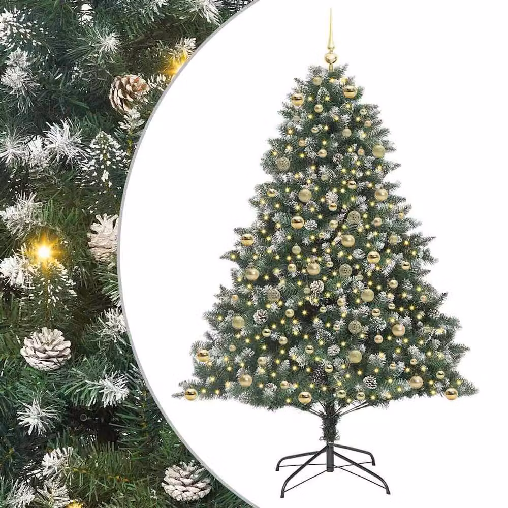 Berkfield Home Green Artificial Christmas Tree with Stand, W/D/H: 140 x 140 x 210 cm – 2