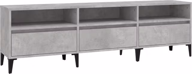 Berkfield Home TV Cabinet in Concrete Grey, W: 150 cm, D: 30 cm, H: 44.5 cm