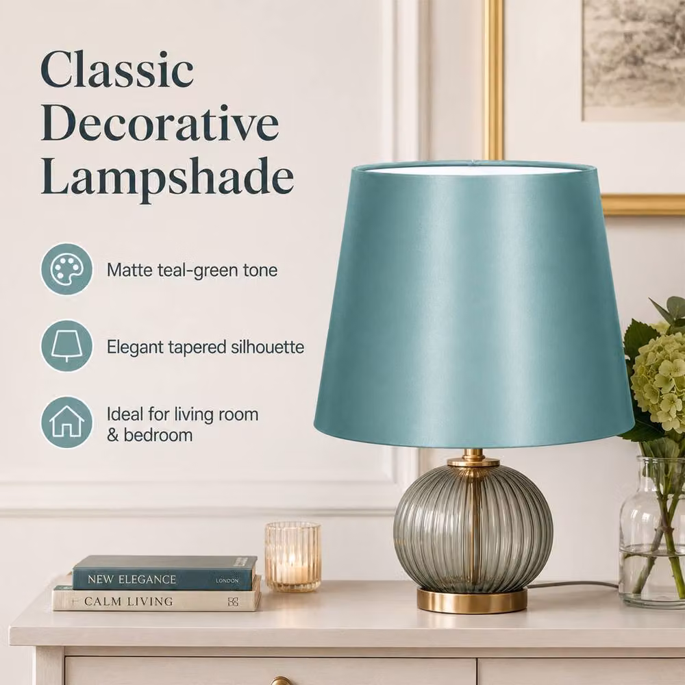 Voltico Classic Satin Table Lamp Shade in Aqua – 2