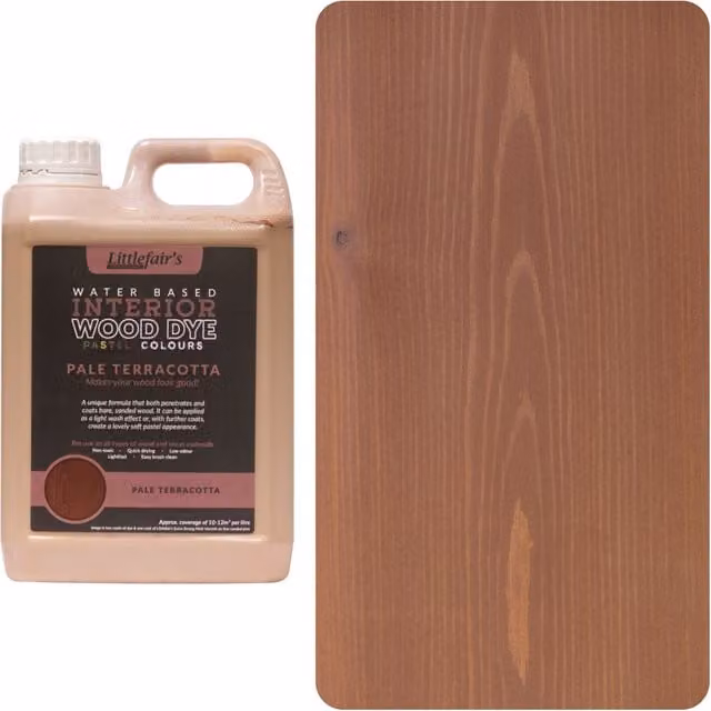 Littlefairs Indoor Wood Stain in Pale Terracotta Brown, 1 l