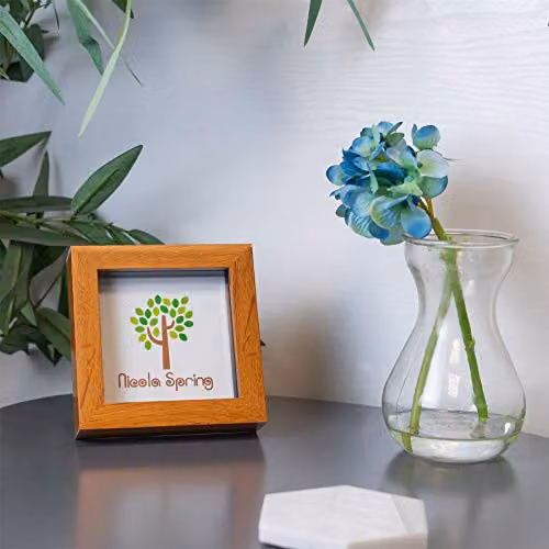 Nicola Spring 3D Shadow Box Photo Frames, Pack of 2, Brown, W/D/H: 10 x 10 x 3.5 cm – 3