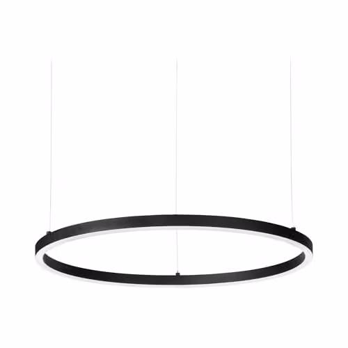 Netlighting Oracle Slim Round Integrated LED Pendant Ceiling Light, Black, Diameter: 70 cm, 4000K