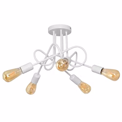 Netlighting Oxford Multi Arm Semi Flush Ceiling Light in White, Diameter: 50 cm – 1