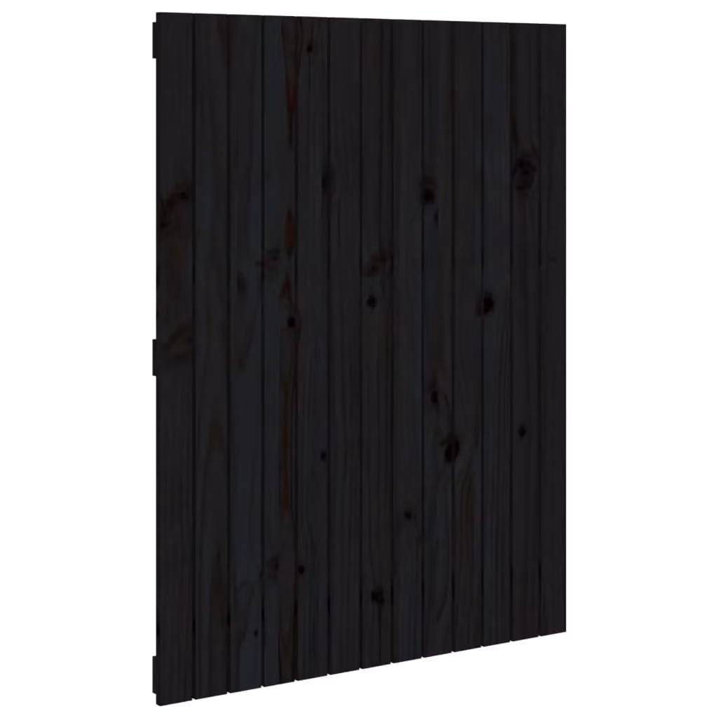 Berkfield Home Black Rustic Solid Wood Pine Wall Mounted Headboard W/D/H: 110 x 3 x 82.5 cm – 2